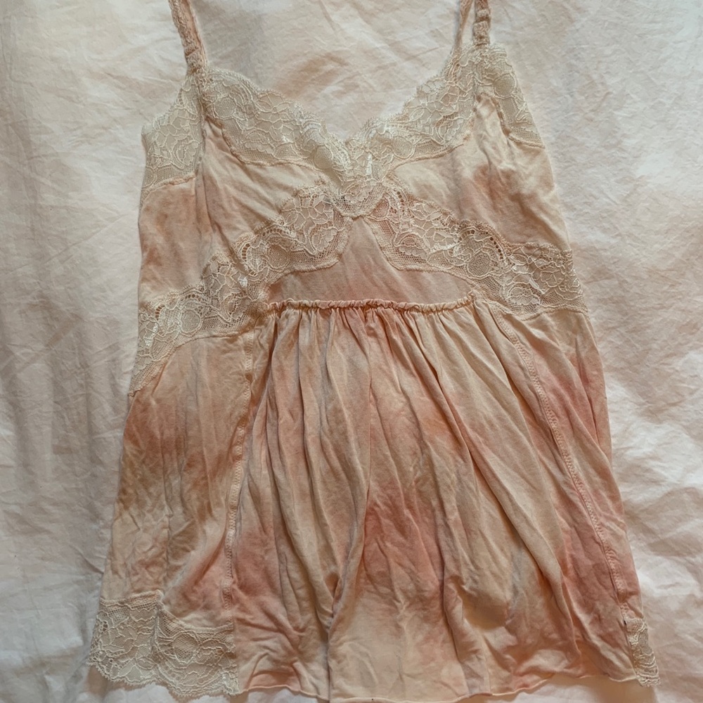 free people tie dye lace tank